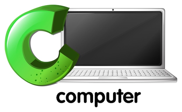 Free Vector a letter c for computer