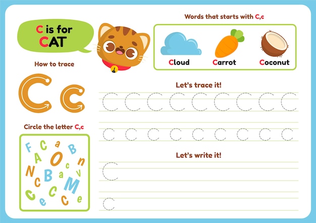 Letter c worksheet template