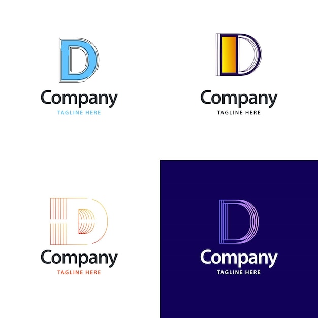 Free Vector letter d big logo pack design creative modern logos design for your business vector brand name illustration