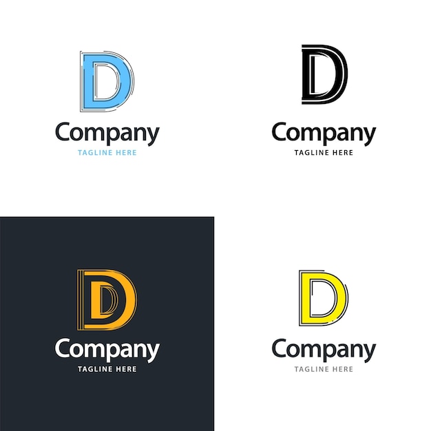 Free Vector letter d big logo pack design creative modern logos design for your business vector brand name illustration