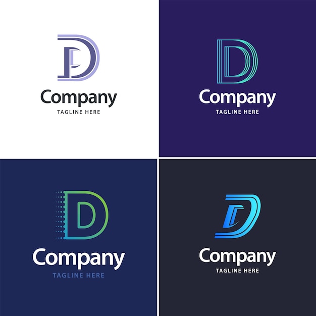 Free Vector letter d big logo pack design creative modern logos design for your business vector brand name illustration