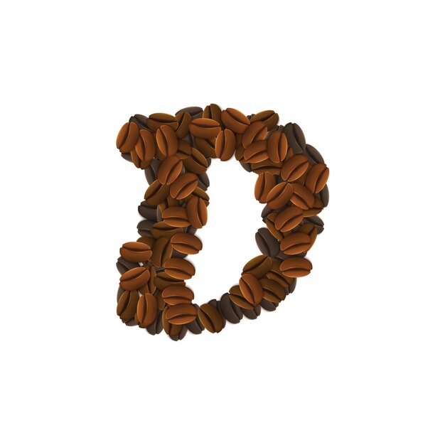 Letter D of coffee grains