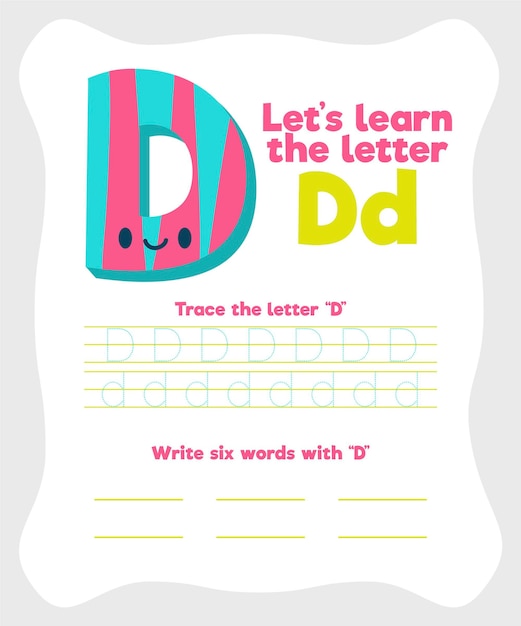 Letter d worksheet template