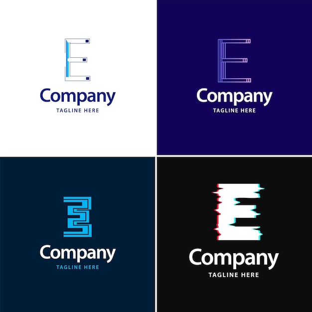 Free vector letter e big logo pack design creative modern logos design for your business vector brand name illustration