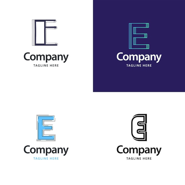 Free Vector letter e big logo pack design creative modern logos design for your business