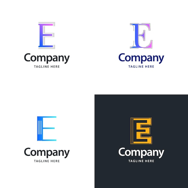 Free Vector letter e big logo pack design creative modern logos design for your business