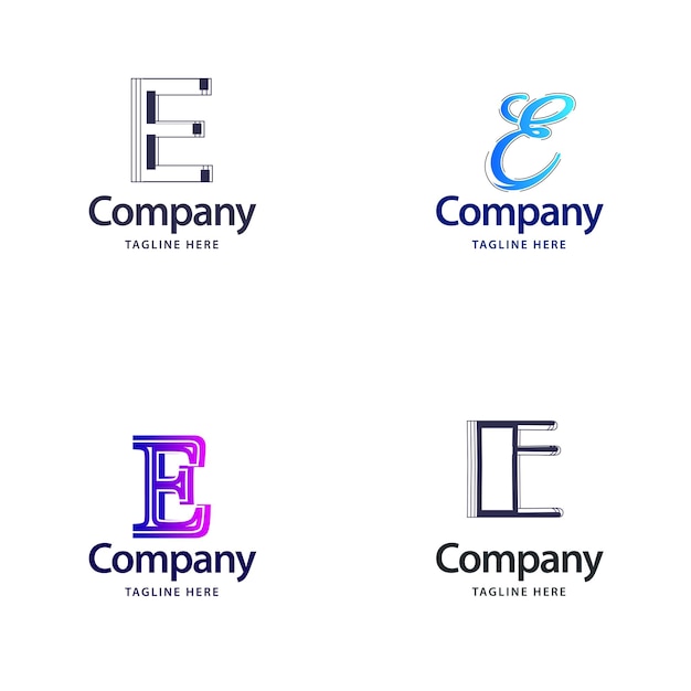 Free Vector letter e big logo pack design creative modern logos design for your business