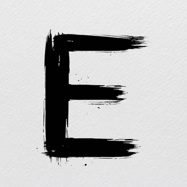 Free vector letter e grunge hand drawn font style vector