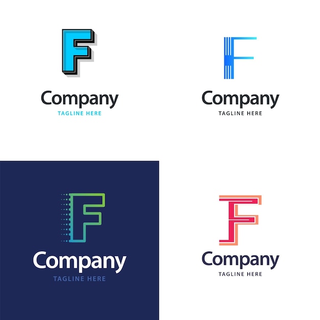 Free Vector letter f big logo pack design creative modern logos design for your business vector brand name illustration