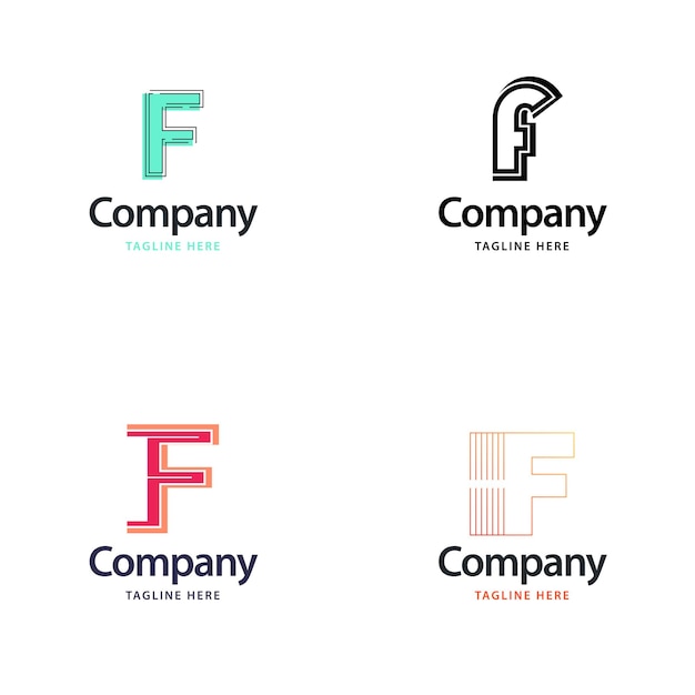 Free Vector letter f big logo pack design creative modern logos design for your business vector brand name illustration