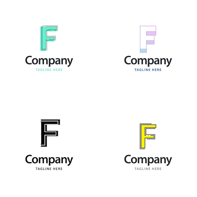 Free Vector letter f big logo pack design creative modern logos design for your business vector brand name illustration