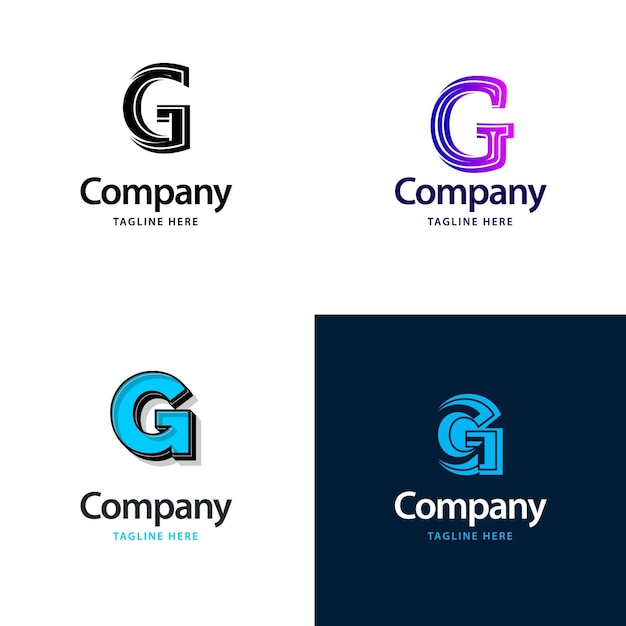 Free Vector letter g big logo pack design creative modern logos design for your business vector brand name illustration