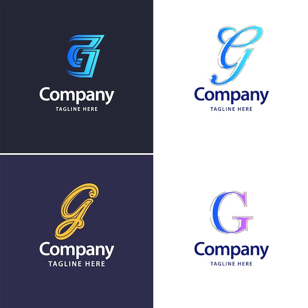 Free Vector letter g big logo pack design creative modern logos design for your business