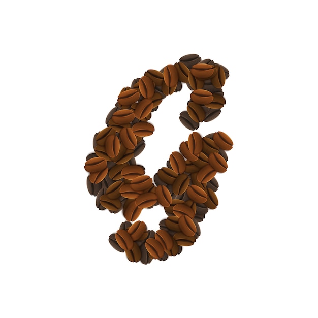 Letter G of coffee grains