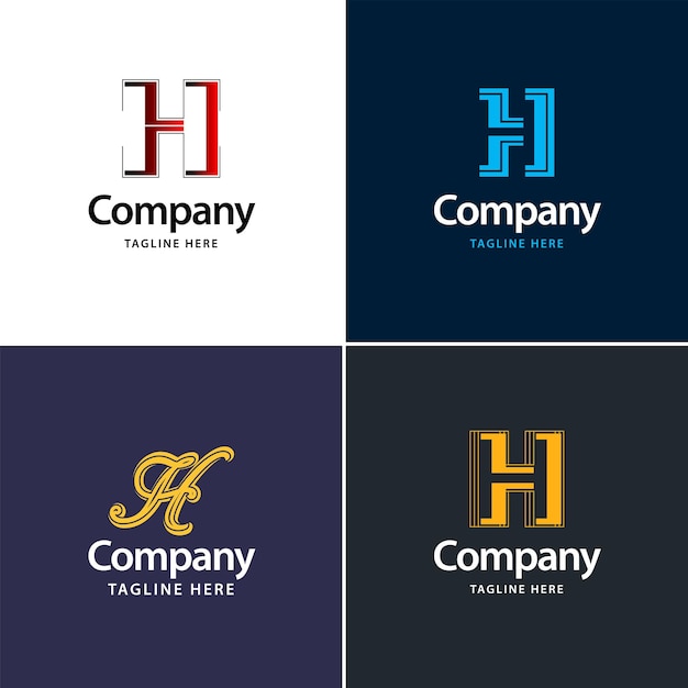 Free vector letter h big logo pack design creative modern logos design for your business vector brand name illustration