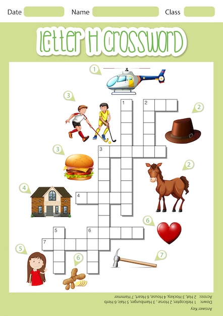 Letter H crossword template