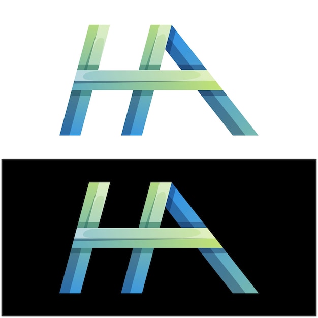 Free Vector letter h a gradient logo design