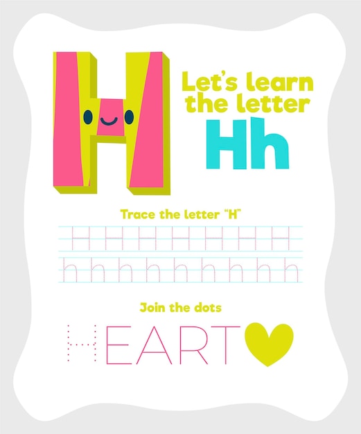 Letter h worksheet template