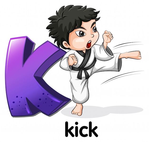 Free vector a letter k for kick