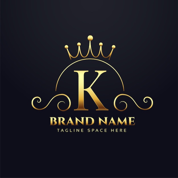 Free Vector letter k logo concept for your royal brand