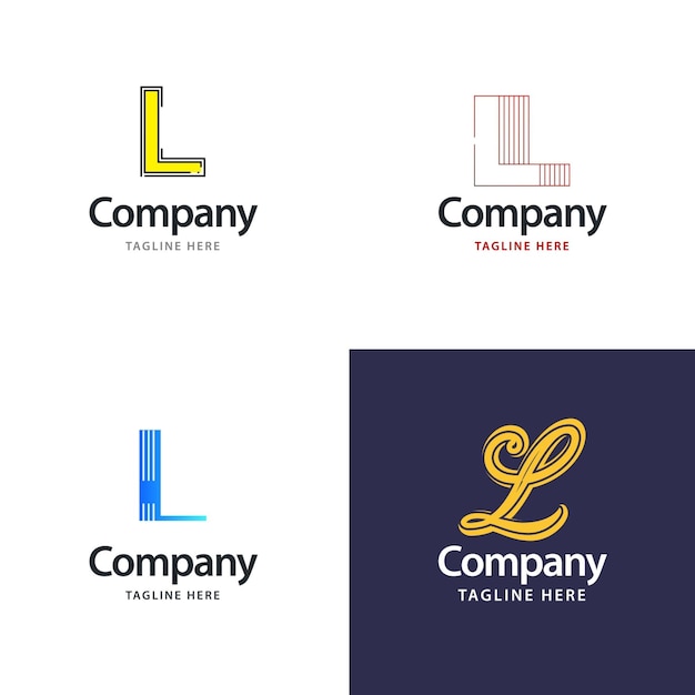 Letter L Big Logo Pack Design Creative Modern logos design for your business Vector Brand name illustration