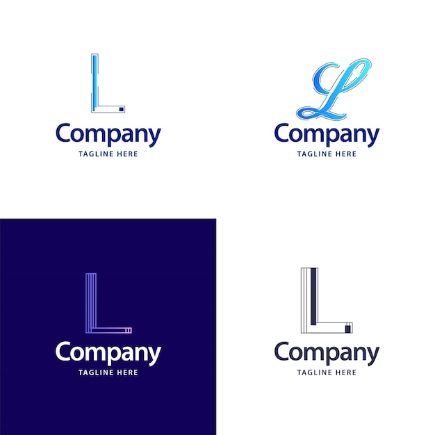 Free Vector letter l big logo pack design creative modern logos design for your business vector brand name illustration