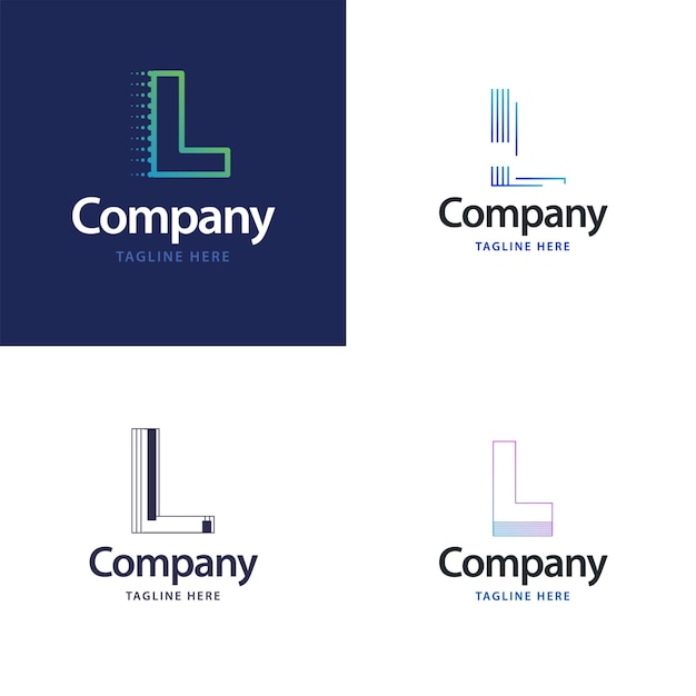 Free vector letter l big logo pack design creative modern logos design for your business vector brand name illustration