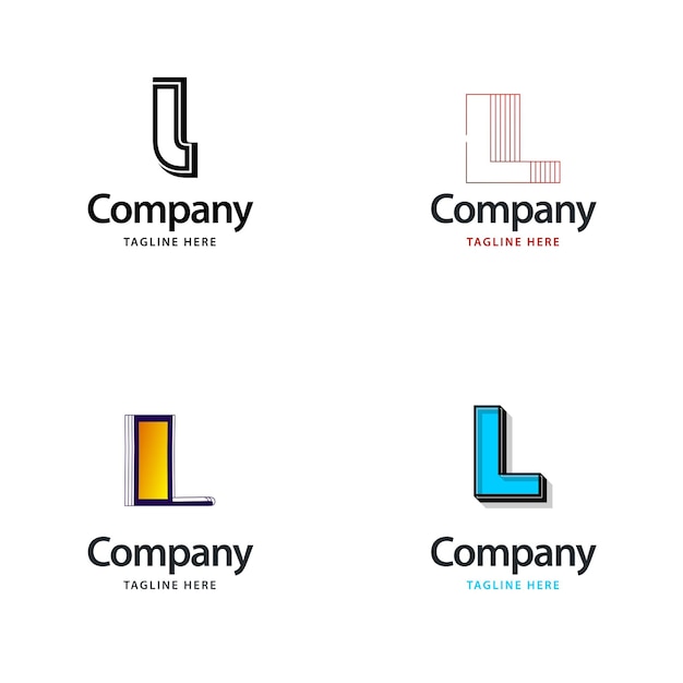 Letter L Big Logo Pack Design Creative Modern logos design for your business Vector Brand name illustration