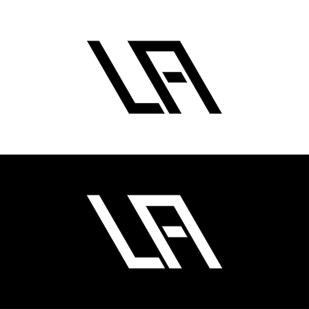 Free Vector letter l a logo design