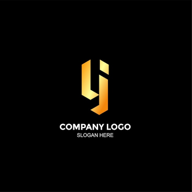 Free vector a letter l logo with a black background