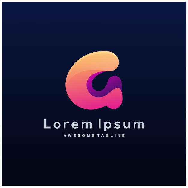 A letter liquid colorful gradient logo template