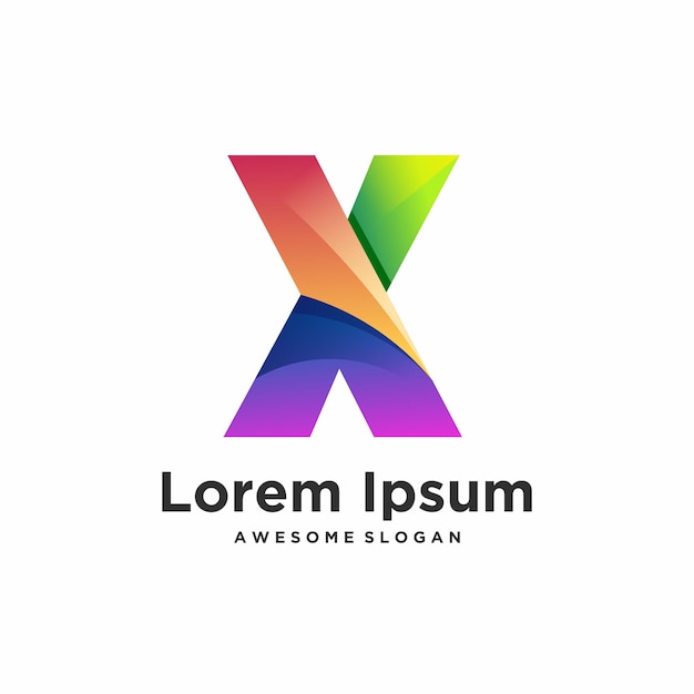 Letter logo gradient design colorful illustration