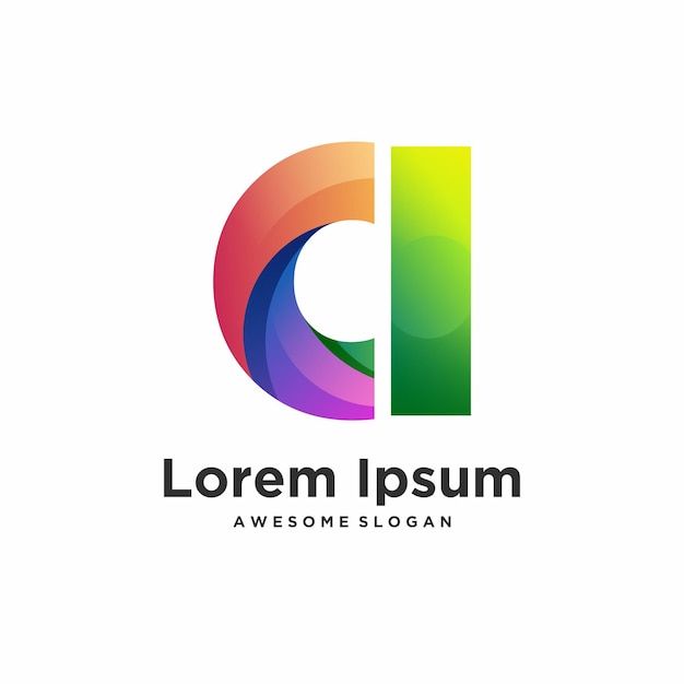 Letter logo gradient design colorful illustration