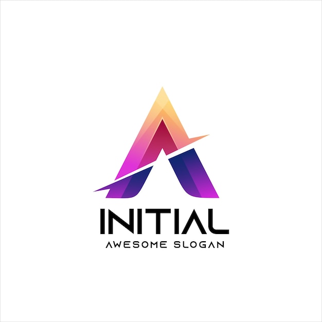 A letter logo initial gradient colorful