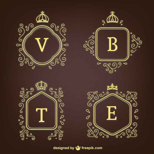 Free Vector letter logos in ornamental style