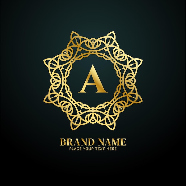 Free vector letter a luxury brand logo concept design vector