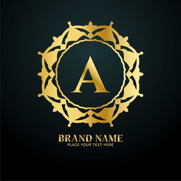 Free Vector letter a luxury brand logo concept design