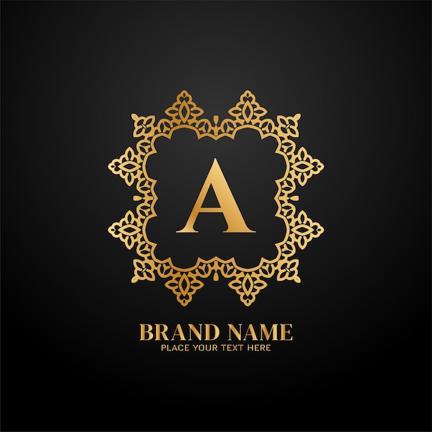 Free vector letter a luxury brand logo concept