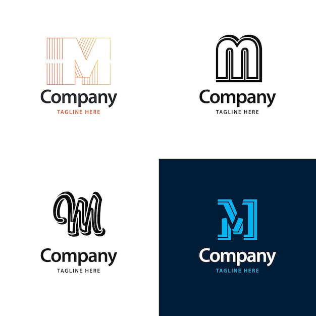 Free vector letter m big logo pack design creative modern logos design for your business