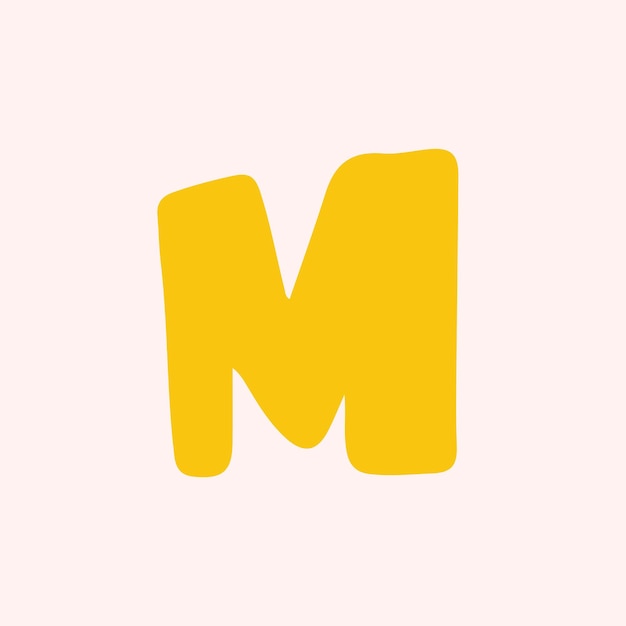 Free Vector letter m doodle typography vector