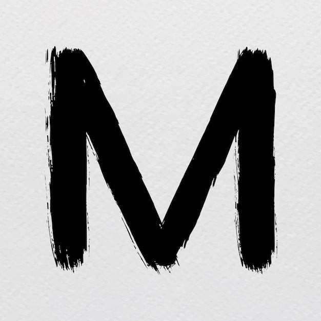 Free Vector letter m grunge hand lettering typography vector