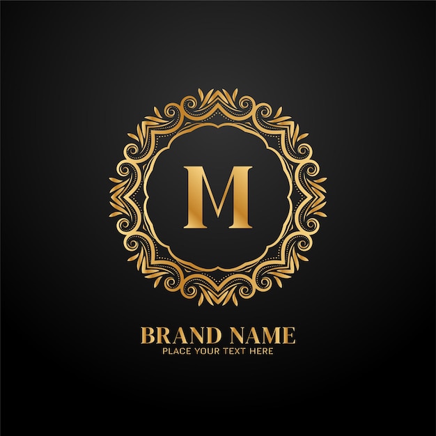 Letter M luxury brand logo concept design vector