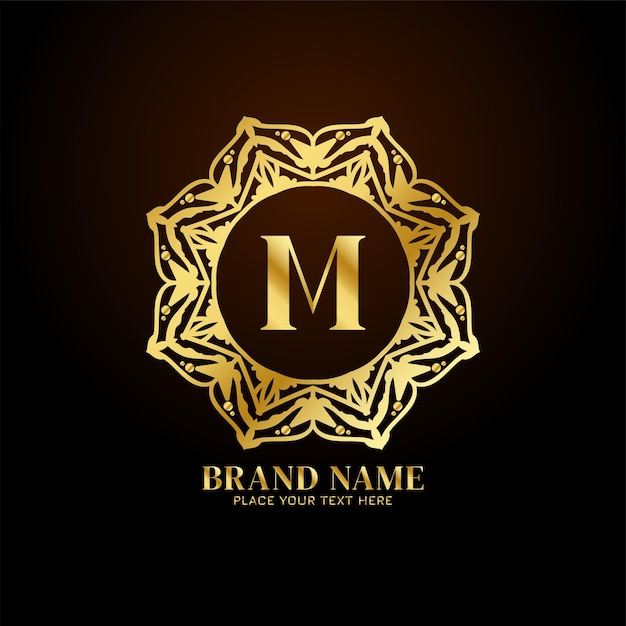 Free vector letter m luxury brand logo concept design vector