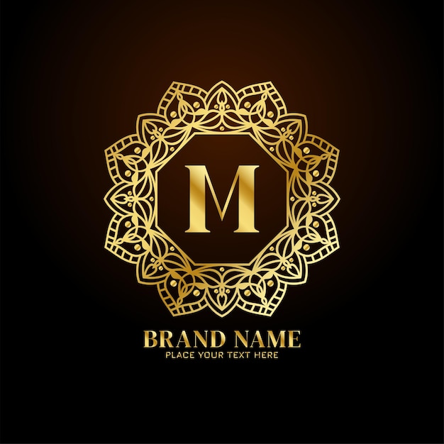 Letter M luxury brand logo concept design vector