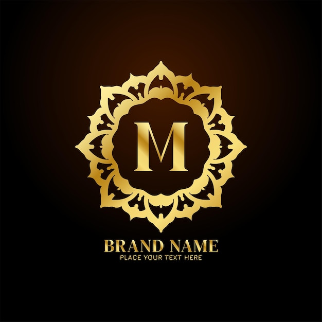 Letter M luxury brand logo concept design vector