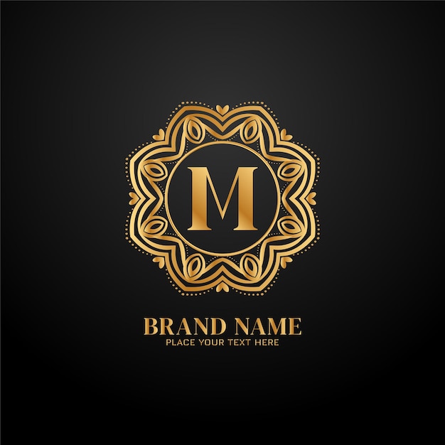 Letter M luxury brand logo concept design 