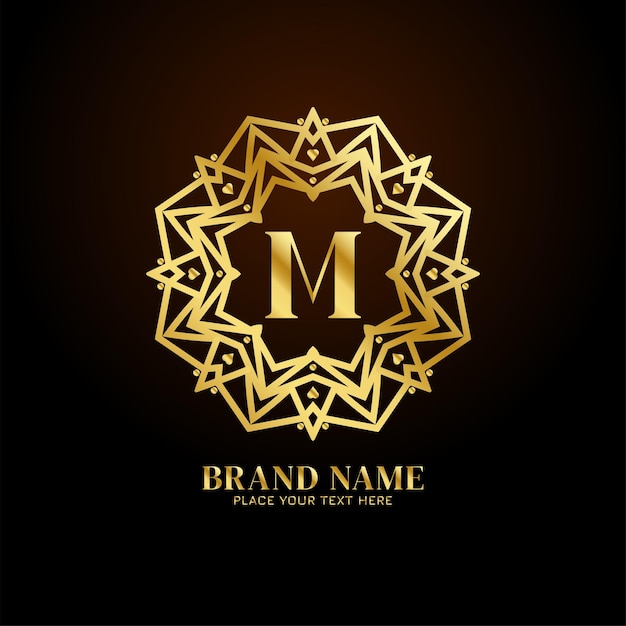 Free Vector letter m luxury brand logo concept design