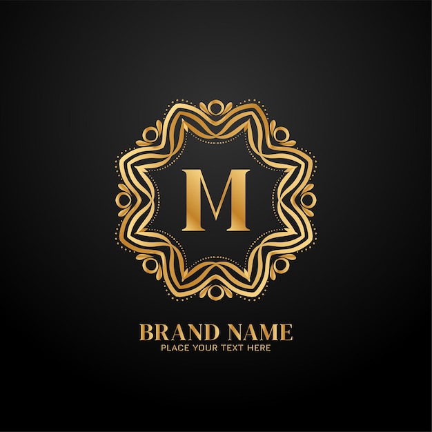 Free vector letter m luxury brand logo concept