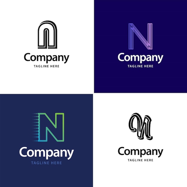 Free Vector letter n big logo pack design creative modern logos design for your business vector brand name illustration