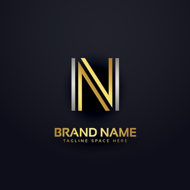 Free vector letter n modern luxury logo